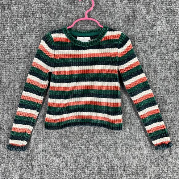 Tommy Bahama Sweater‎ Girls Youth Small /5/6 Striped Ribbed Cropped - Picture 1 of 7